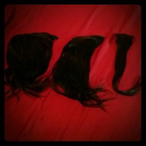 Human hair blend exstentions. Clip in. Color 1b